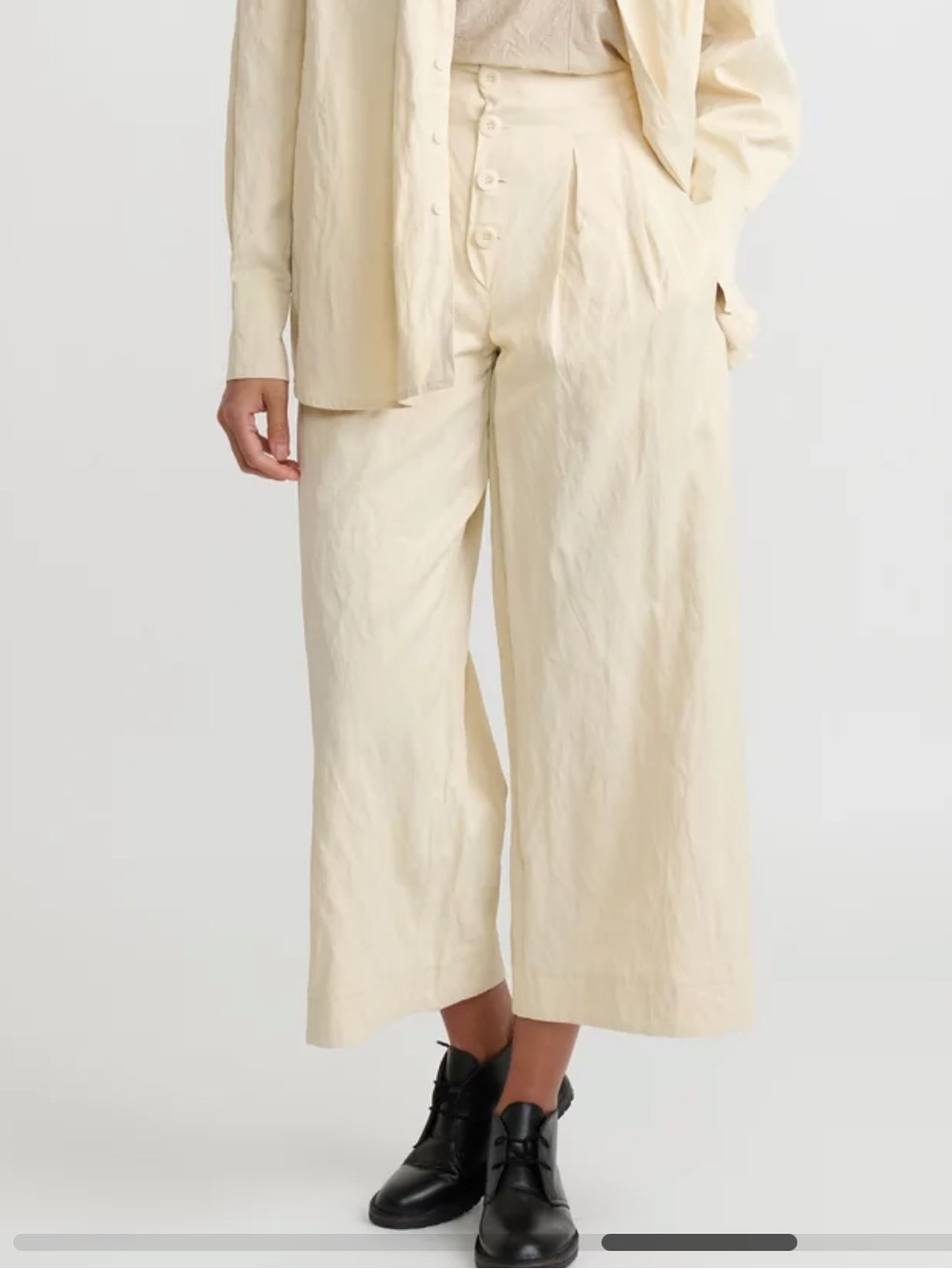 Toogood Crumpled Satin 'Draper' Trousers in Raw White (Ivory) Women’s